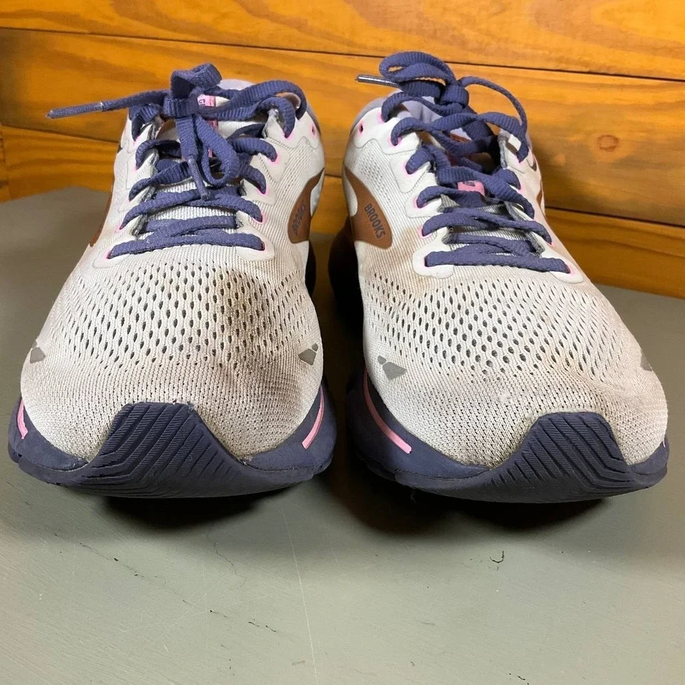 Brooks Ghost 15 Womens Size 11.5D Gray/Purple Athletic #1203801D492 Running Shoe